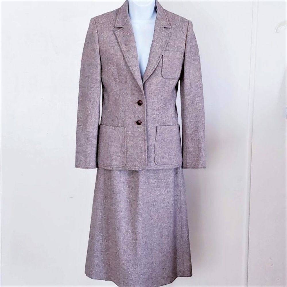 RARE Vtg Pendelton Hand Tailored Skirt Suit Tweed